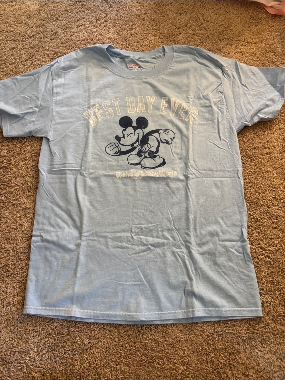 Disney Light Blue Mickey 'Best Day Ever' Graphic Tee